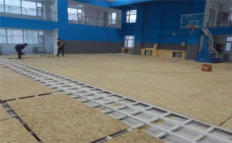 柞木排球馆木地板安装工艺