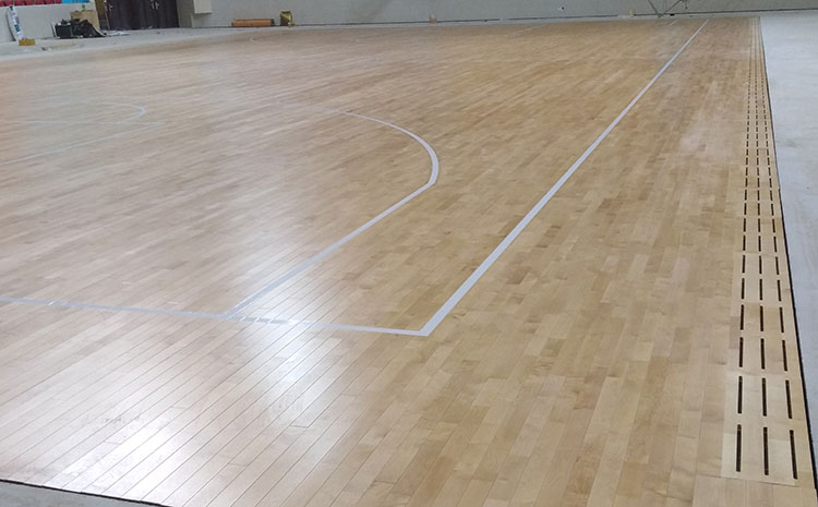 柞木篮球场实木地板安装工艺