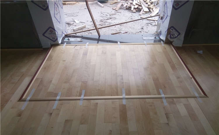 橡胶木排球馆木地板主辅龙骨结构